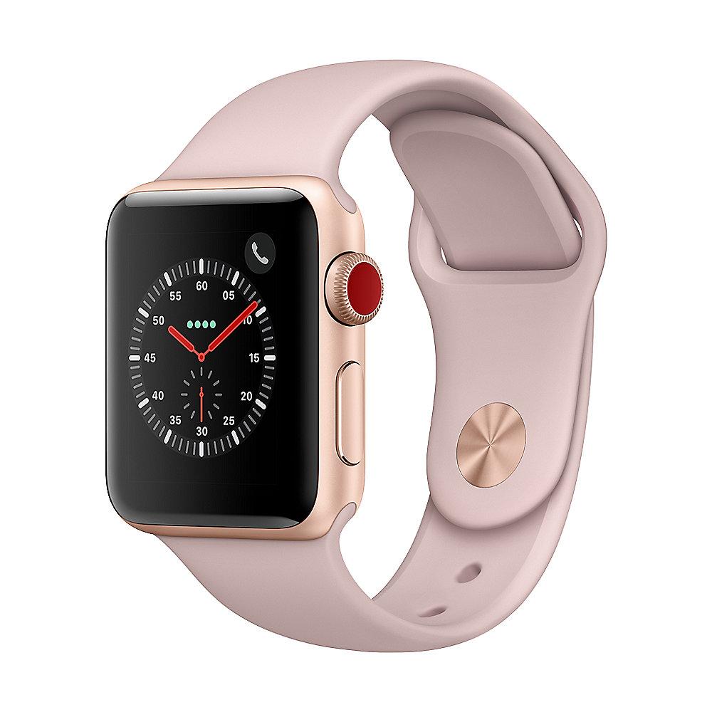 Apple Watch Series 3 LTE 38mm Aluminiumgehäuse Gold Sportarmband Sandrosa