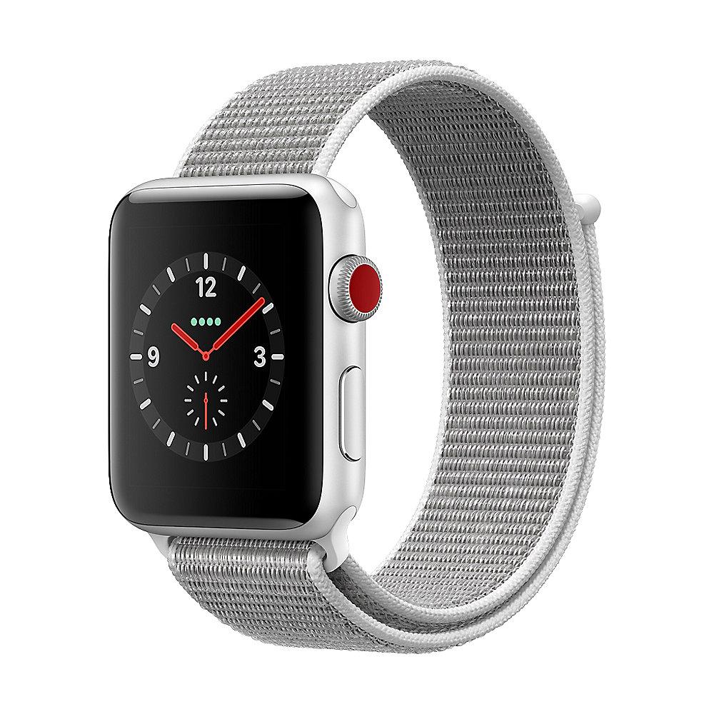 Apple Watch Series 3 LTE 42mm Aluminiumgehäuse Silber mit Sport Loop Muschel