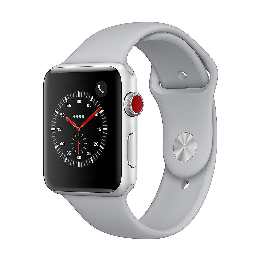 Apple Watch Series 3 LTE 42mm Aluminiumgehäuse Silber mit Sportarmband Nebel, Apple, Watch, Series, 3, LTE, 42mm, Aluminiumgehäuse, Silber, Sportarmband, Nebel