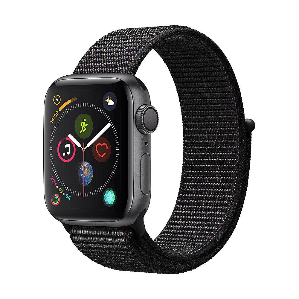 Apple Watch Series 4 GPS 40mm Aluminiumgehäuse Space Grau mit Sport Loop Schwarz