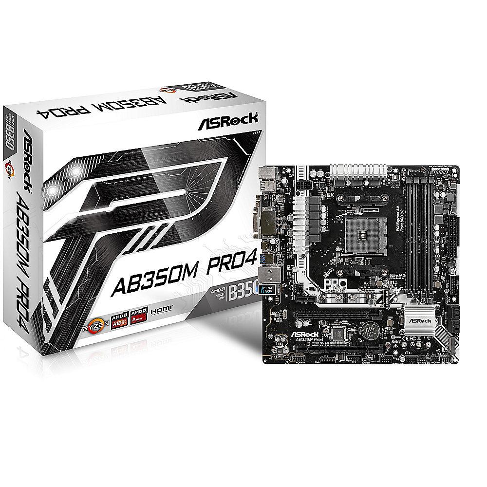 ASRock AB350M Pro4 AM4 mATX Mainboard VGA/DVI/HDMI/M.2/SATAIII/USB3.0, ASRock, AB350M, Pro4, AM4, mATX, Mainboard, VGA/DVI/HDMI/M.2/SATAIII/USB3.0