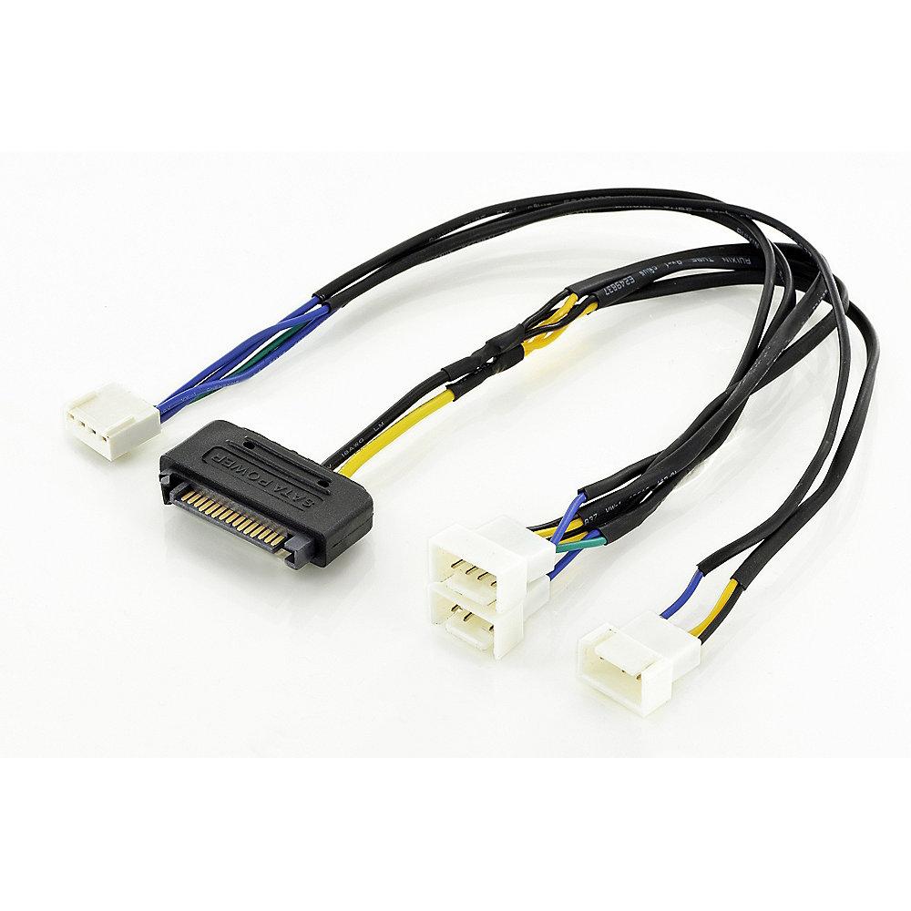 Assmann Molex Y-Adapterkabel 0,3m 15-pin SATA zu 3x 3-pin Molex   1x 4-pin