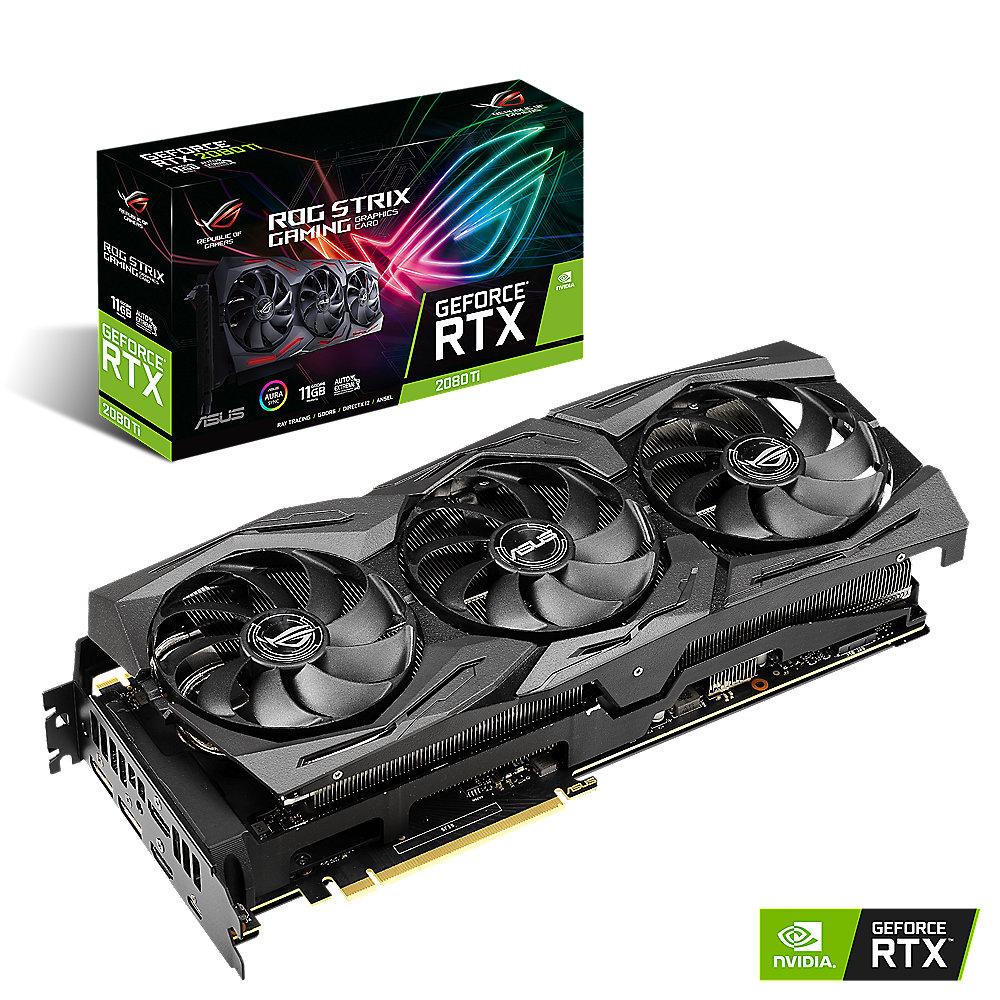 Asus GeForce RTX 2080Ti ROG Strix 11 GB GDDR6 Grafikkarte 2xDP/2xHDMI/USB, Asus, GeForce, RTX, 2080Ti, ROG, Strix, 11, GB, GDDR6, Grafikkarte, 2xDP/2xHDMI/USB