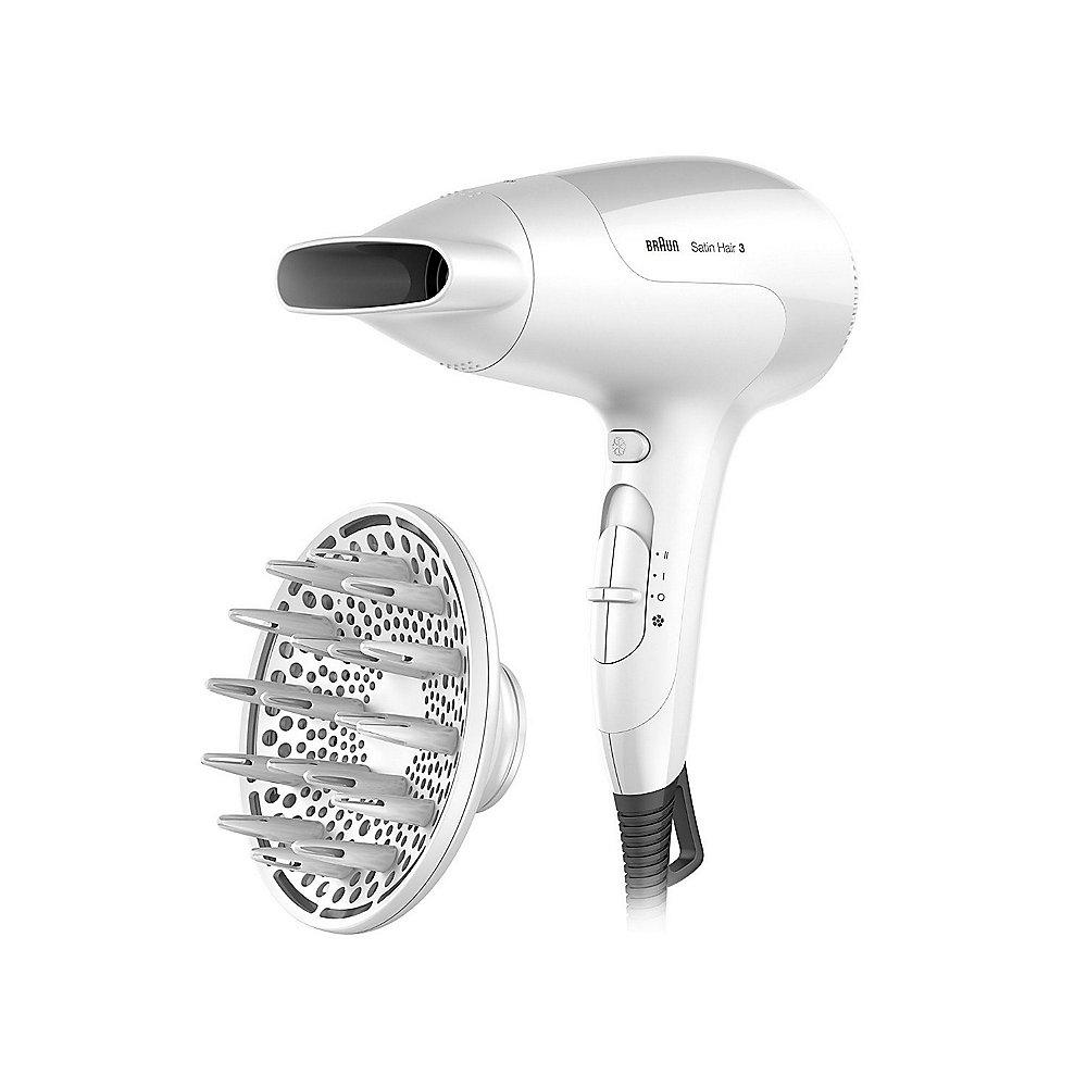 Braun Satin Hair 3 HD 385 Power Perfection Haartrockner mit Diffusor weiß