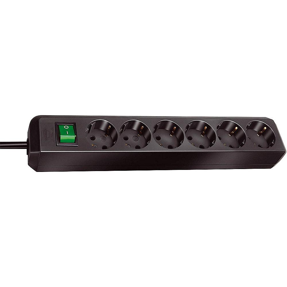 Brennenstuhl Eco-Line Steckdosenleiste mit Schalter 6-fach 1,5m schwarz