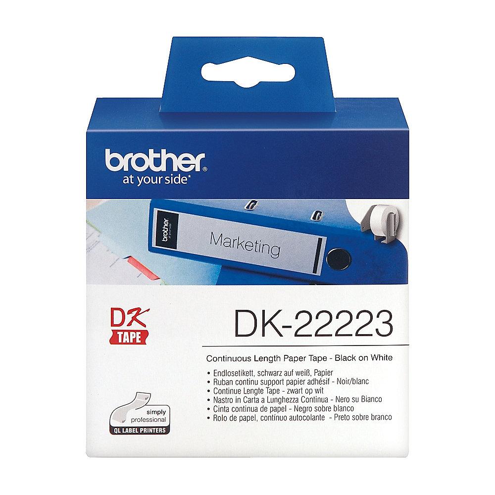 Brother DK22223 Weißes Endlos-Etikett, Papier, 50 mm x 30,48 m