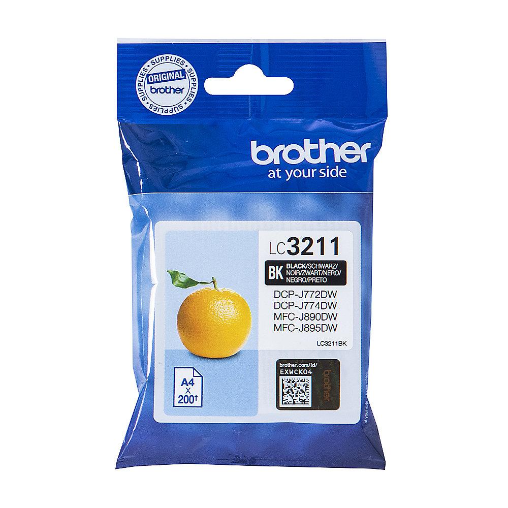 Brother LC-3211BK Original Druckerpatrone Schwarz, Brother, LC-3211BK, Original, Druckerpatrone, Schwarz