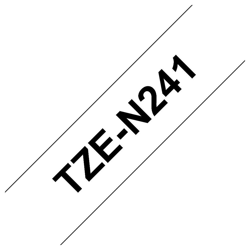 Brother TZe-N241 Schriftband, schwarz auf weiss 18mm x 8m unlaminiert, Brother, TZe-N241, Schriftband, schwarz, weiss, 18mm, x, 8m, unlaminiert