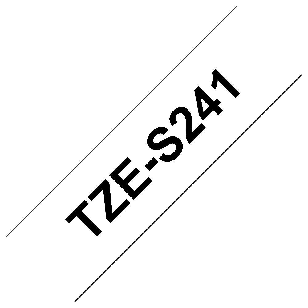 Brother TZe-S241 Schriftband 18mm x 8m schwarz auf weiß, stark klebend