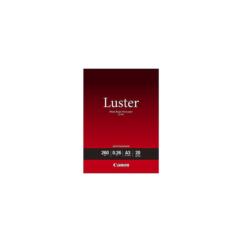 Canon 6211B007 LU-101 A3 Photo Paper Pro Luster 260 g, 20 Blatt, Canon, 6211B007, LU-101, A3, Photo, Paper, Pro, Luster, 260, g, 20, Blatt