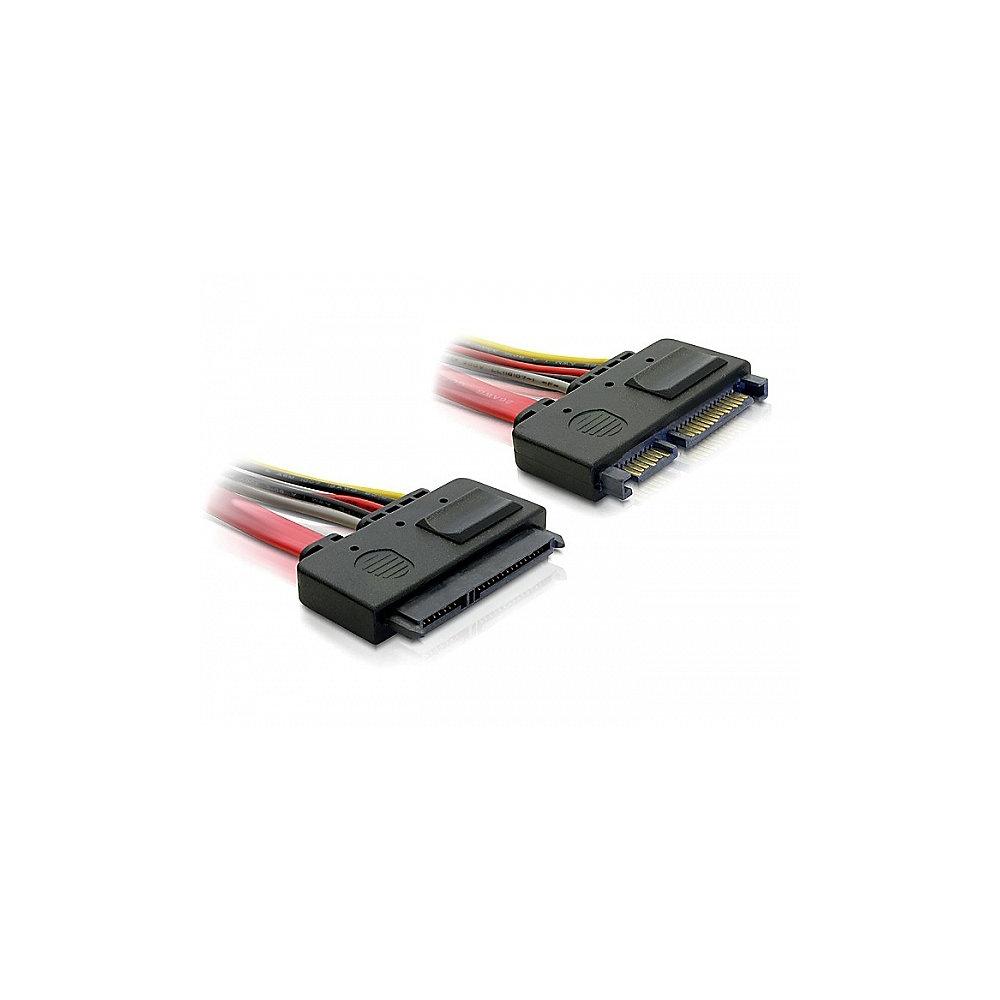 DeLOCK SATA Verlängerungskabel 0,2m 22-Pin St./Bu. 6Gb/s 84362, DeLOCK, SATA, Verlängerungskabel, 0,2m, 22-Pin, St./Bu., 6Gb/s, 84362