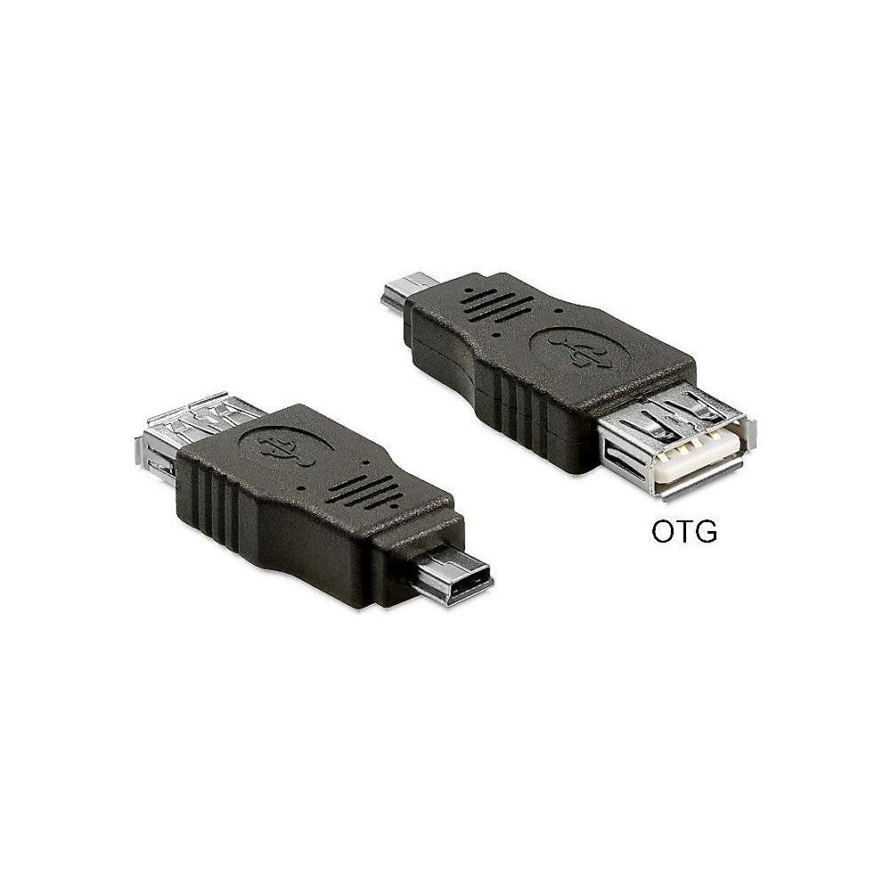 DeLOCK USB 2.0 Adapter A zu mini Bu./St. OTG 65399 schwarz