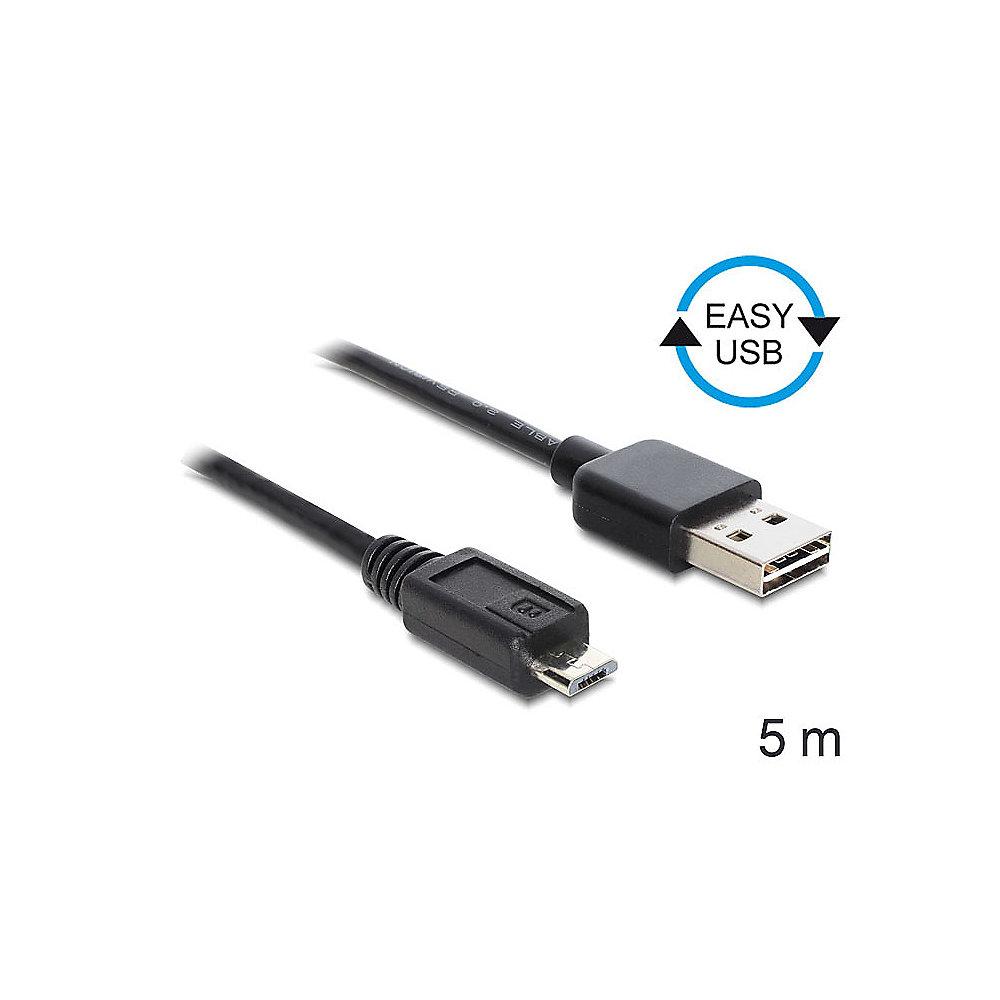 DeLOCK USB 2.0 Kabel 5m A zu Micro-B EASY-USB St./St. schwarz