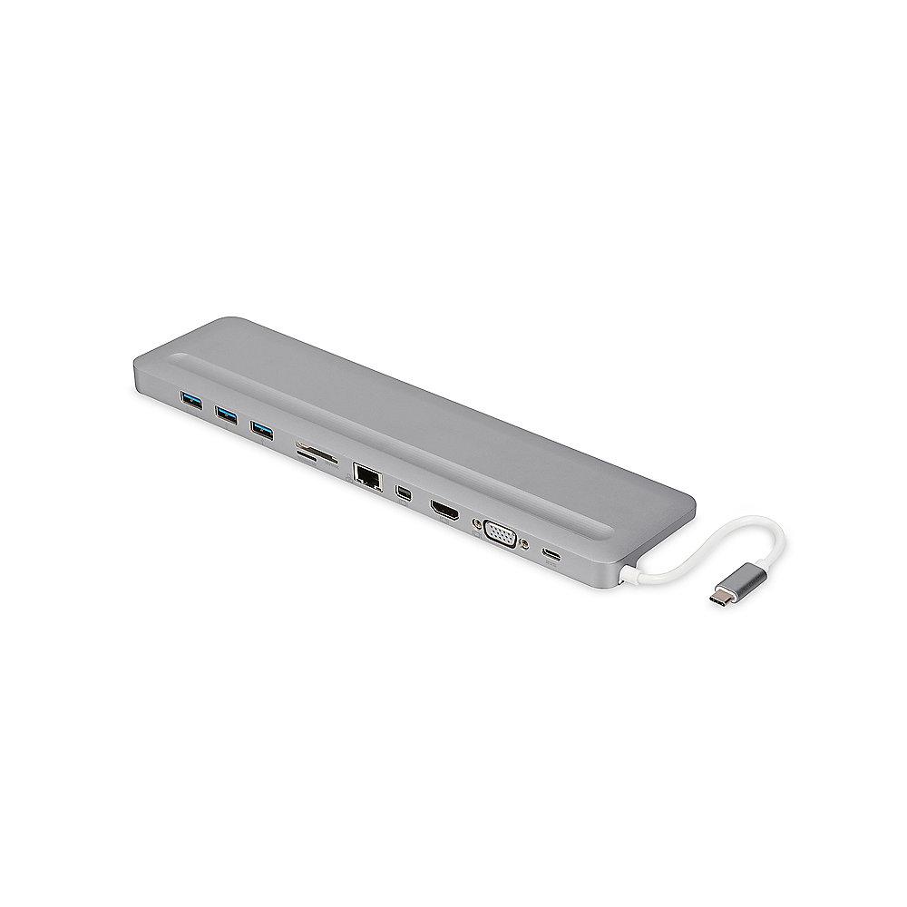 Digitus 12" Universal Notebook Docking Station USB Typ-C UHD grau