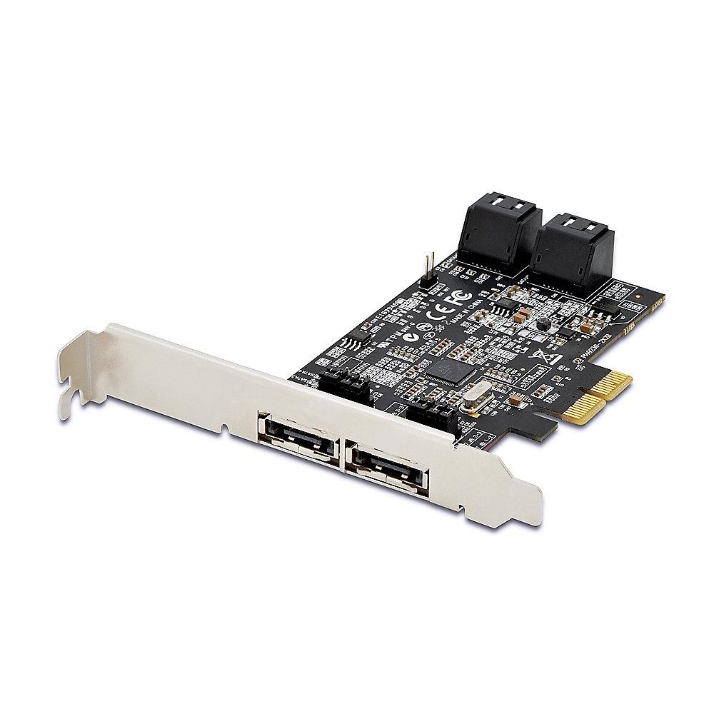 DIGITUS 4-Port SATA III PCI Express Karte mit 2 externe eSATA-Anschlüsse