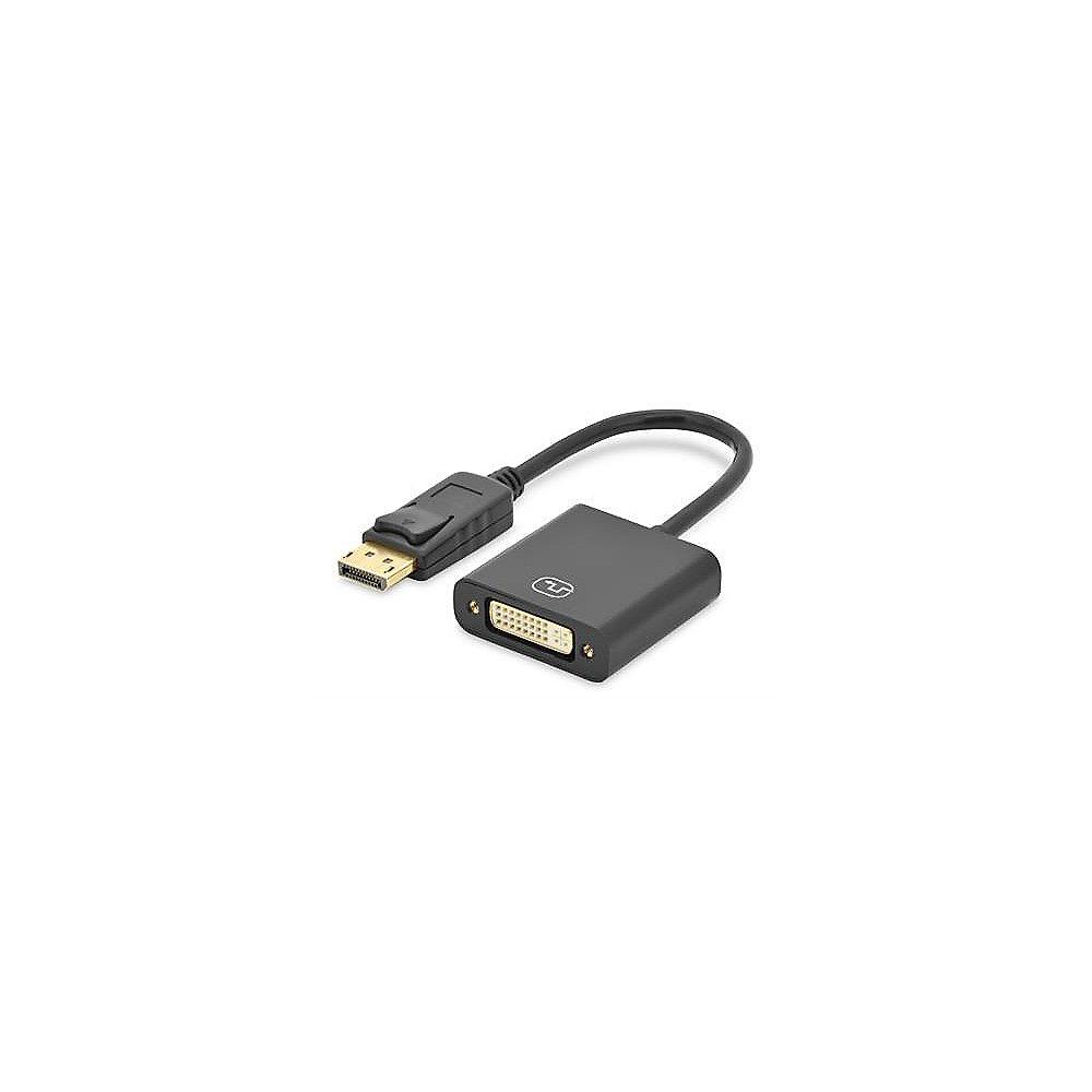 DIGITUS DisplayPort 1.2 Adapterkabel 0,15m DP zu DVI St./Bu. schwarz