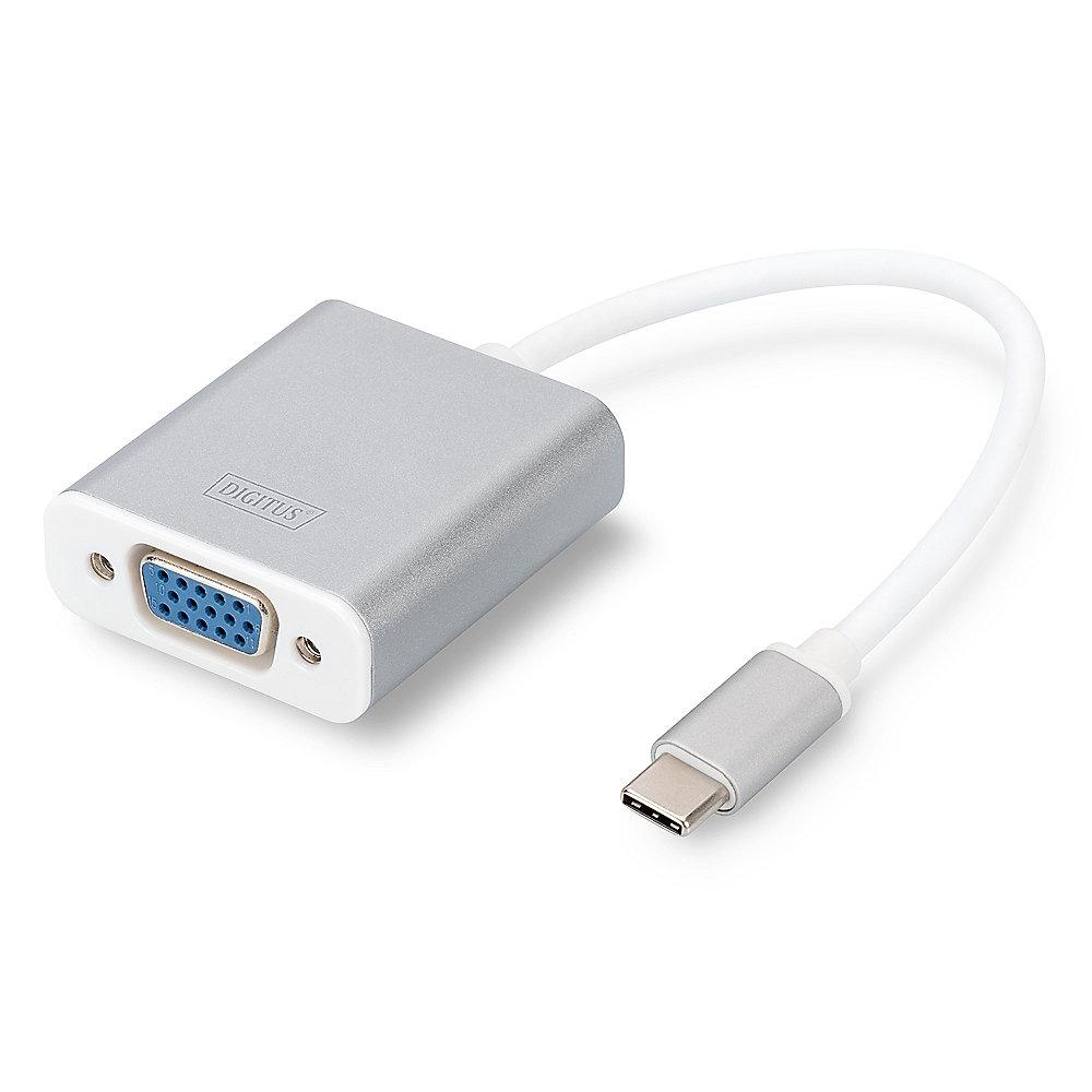 DIGITUS USB 3.0 Adapter 0,2m Typ-C zu VGA Grafik 1080p St./Bu. weiß, DIGITUS, USB, 3.0, Adapter, 0,2m, Typ-C, VGA, Grafik, 1080p, St./Bu., weiß