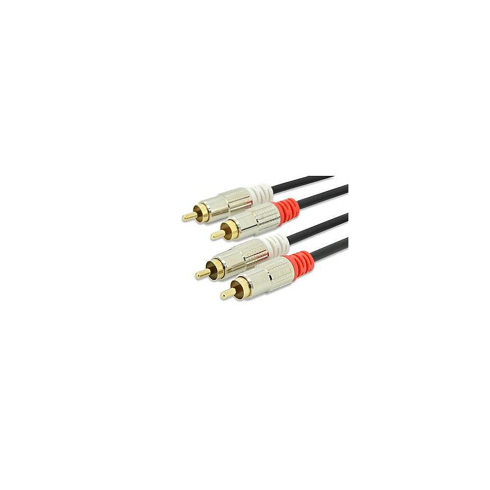 Ednet Cinch Kabel 1,5m Premium vergoldete Stecker 2x Cinch St./St. schwarz