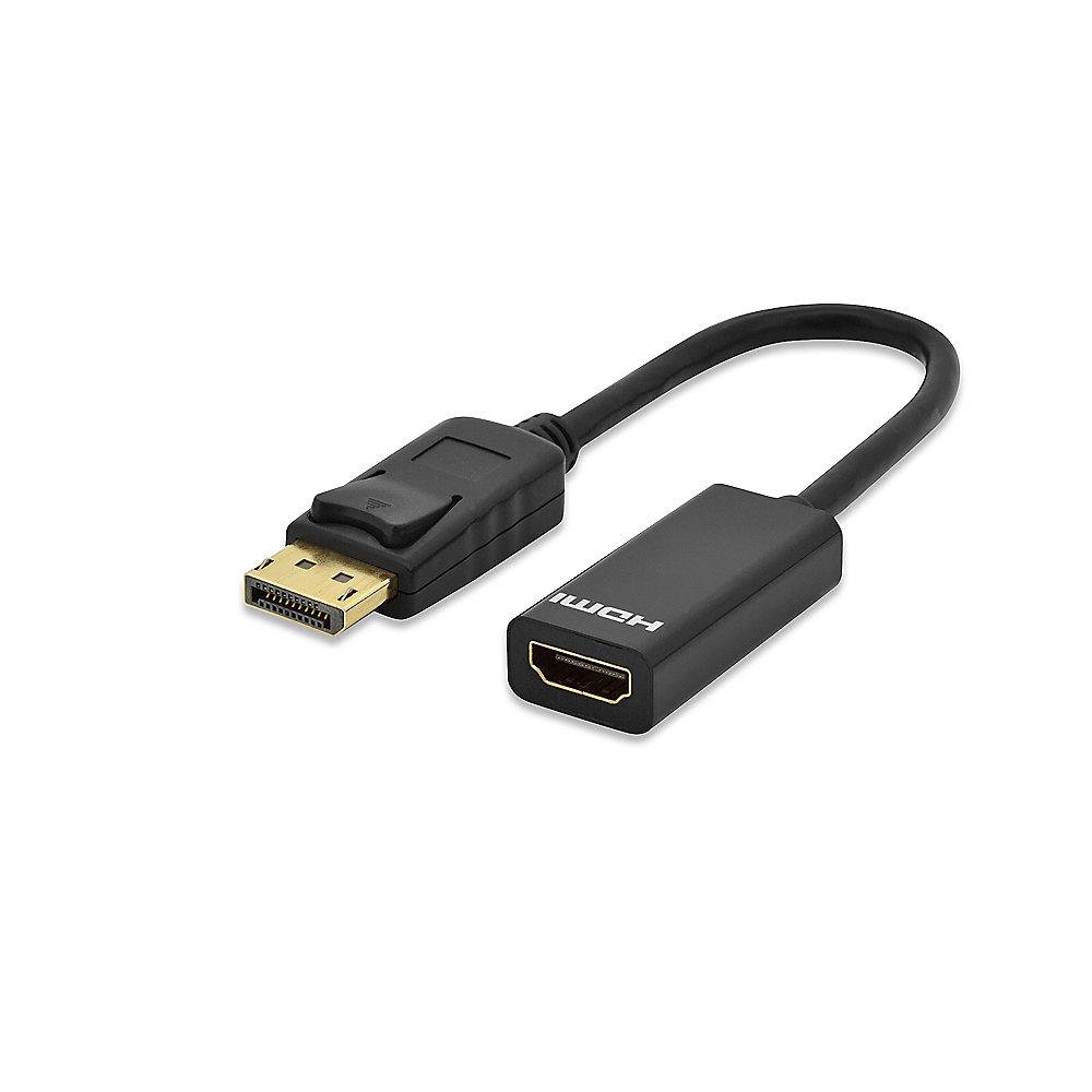 ednet DisplayPort auf HDMI Buchse Adapterkabel vergoldete Kontakte 0,15m schwar, ednet, DisplayPort, HDMI, Buchse, Adapterkabel, vergoldete, Kontakte, 0,15m, schwar