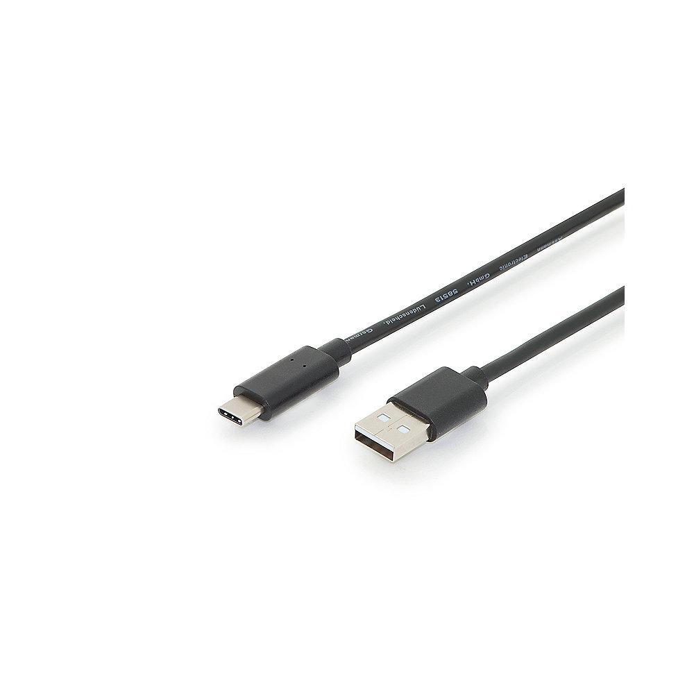 ednet USB Type C Anschlusskabel zu A 3,0m St./St. schwarz