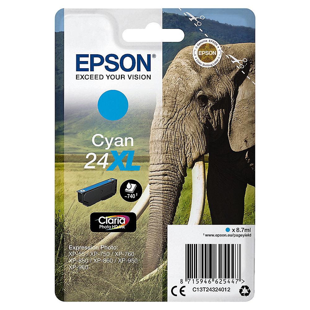 Epson 24XL Original Druckerpatrone Cyan mit hoher Kapazität T2432