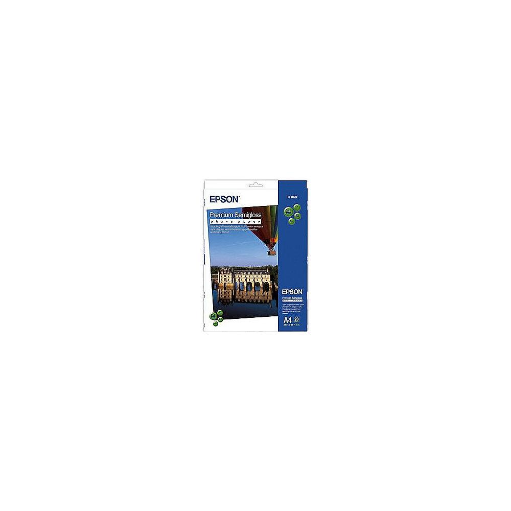 EPSON C13S041332 A4 Premium Semigloss Photo Paper, seidenmatt, 20 Blatt