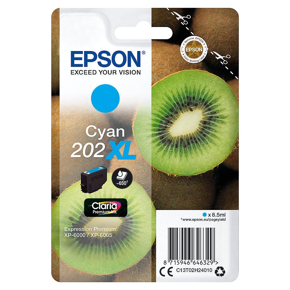 Epson C13T02H24010 Druckerpatrone 202XL Cyan ca. 650 Seiten