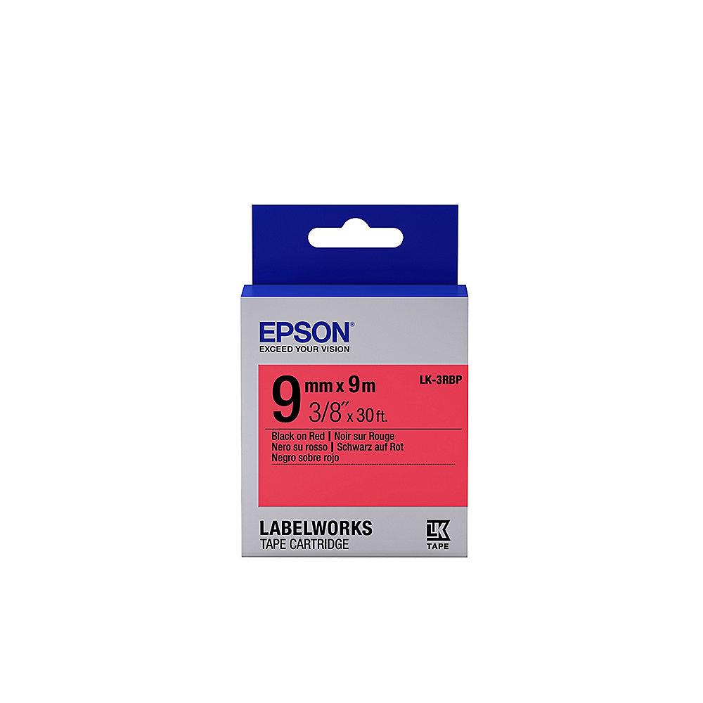 Epson C53S653001 - Schriftband LK-3RBP klebend 9mmx9m schwarz auf Rot