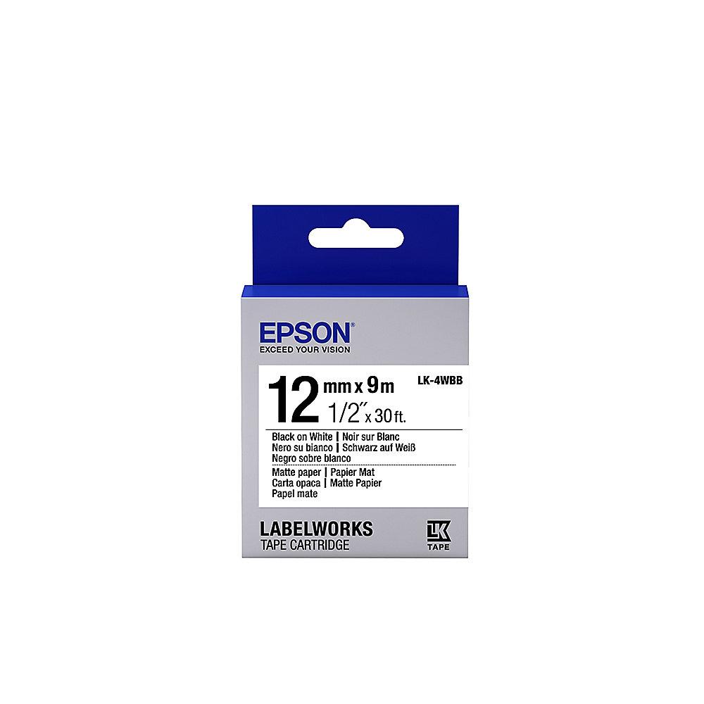 Epson C53S654023 Schriftband LK-4WBB klebend 12mmx9m schwarz auf weiß