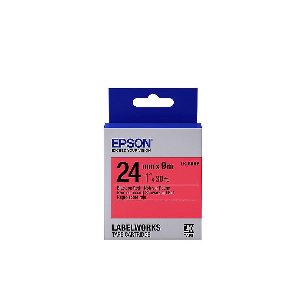 Epson C53S656004 Schriftband LK-6RBP klebend 24mmx9m schwarz auf rot