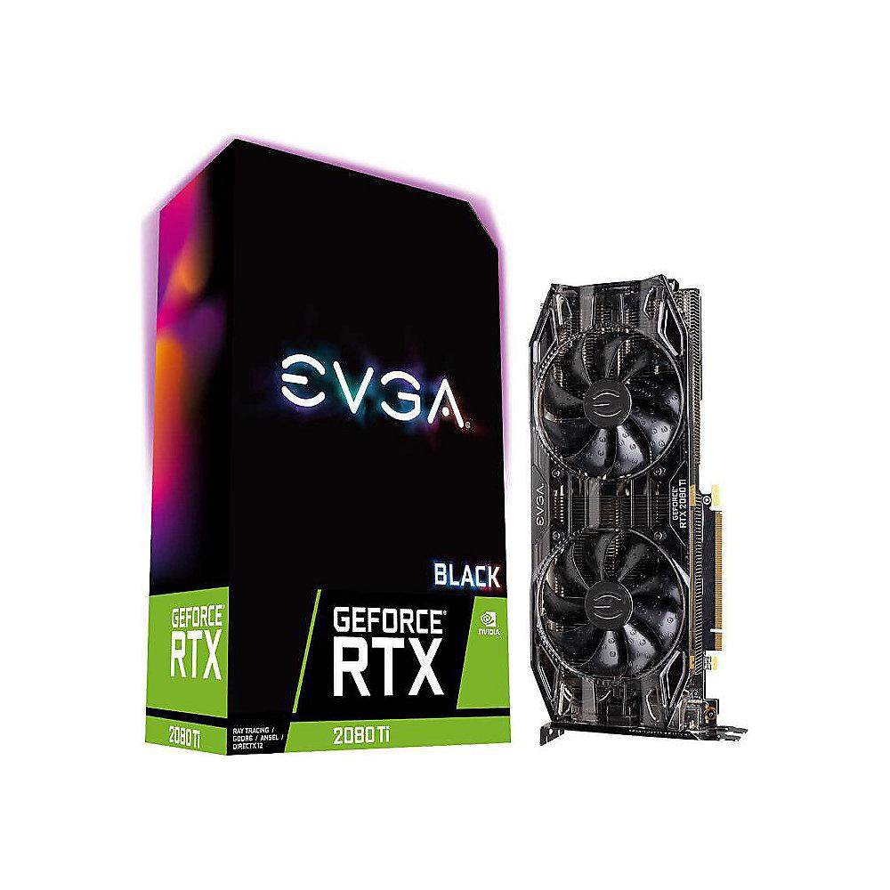 EVGA GeForce RTX 2080Ti Black Gaming 11GB GDDR6 Grafikkarte 3xDP/HDMI/USB-C, EVGA, GeForce, RTX, 2080Ti, Black, Gaming, 11GB, GDDR6, Grafikkarte, 3xDP/HDMI/USB-C