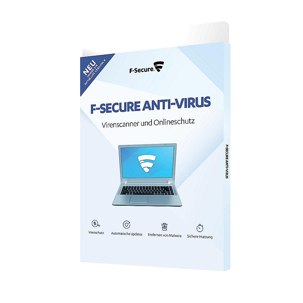 F-Secure Anti-Virus 1 Gerät  1 Jahr (Version 2018) Box, F-Secure, Anti-Virus, 1, Gerät, 1, Jahr, Version, 2018, Box