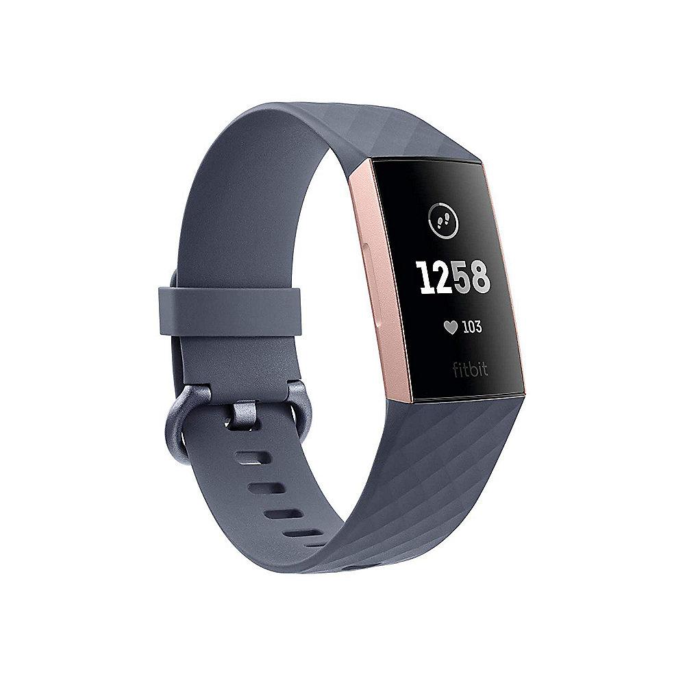 Fitbit Charge 3 Gesundheits- und Fitness-Tracker blaugrau/rosegold