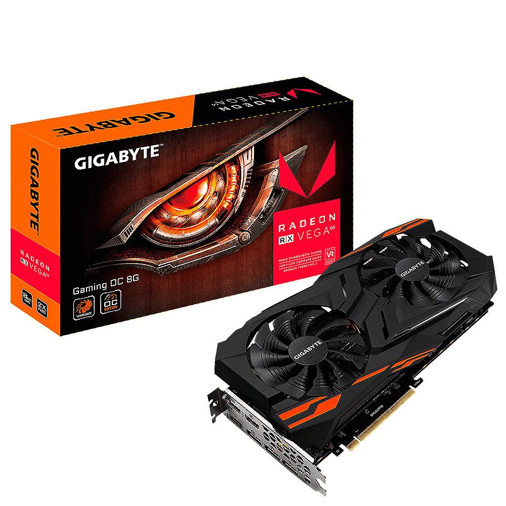 Gigabyte Radeon RX Vega 64 Gaming OC 8G 8GB HBM2 Grafikkarte 3xHDMI/3xDP