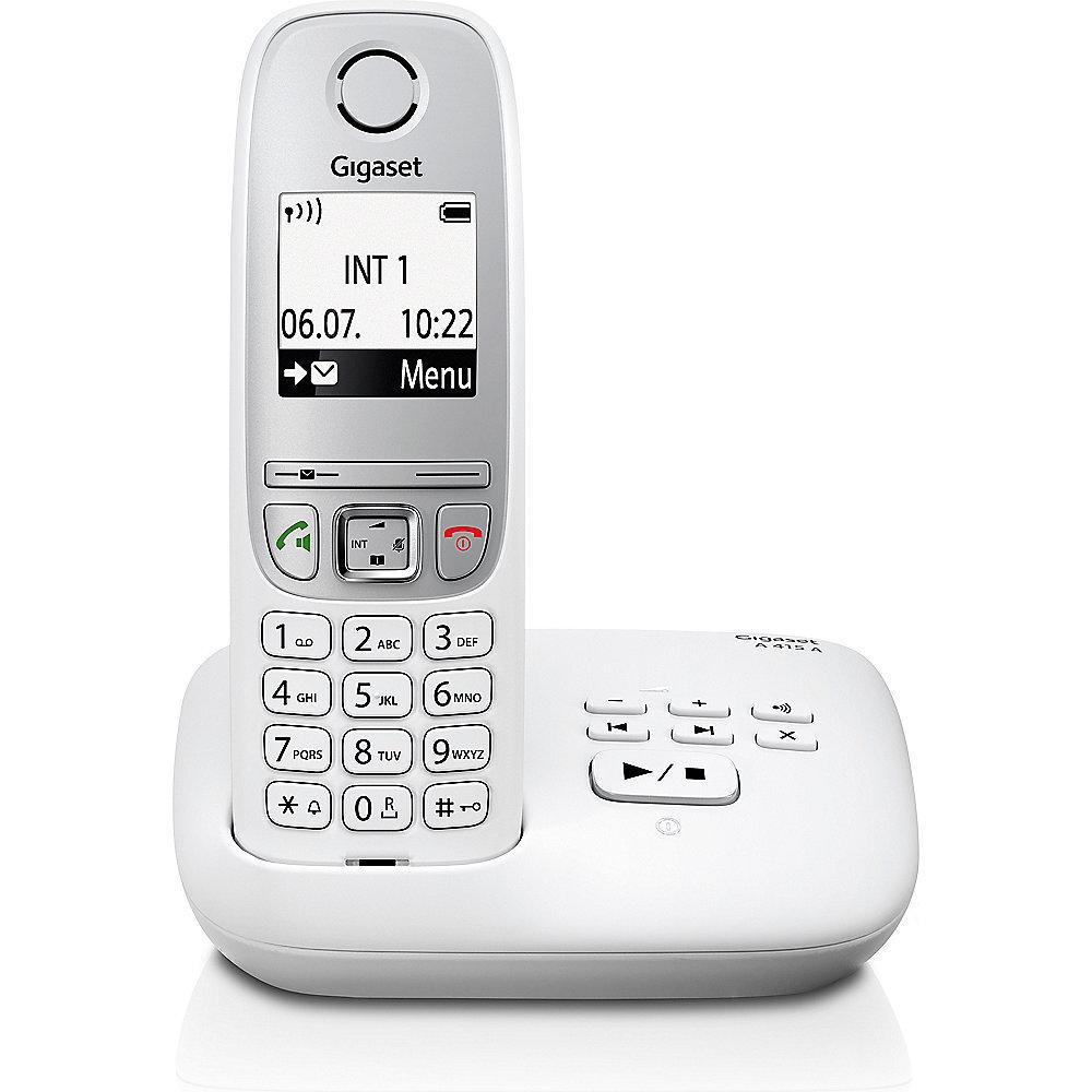 Gigaset A415A schnurloses Festnetztelefon (analog) mit Anrufbeantworter, weiß, Gigaset, A415A, schnurloses, Festnetztelefon, analog, Anrufbeantworter, weiß