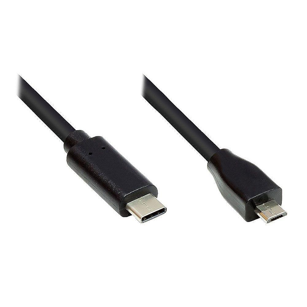 Good Connections Anschlusskabel 2m USB 2.0 USB-C zu USB 2.0 Micro B schwarz