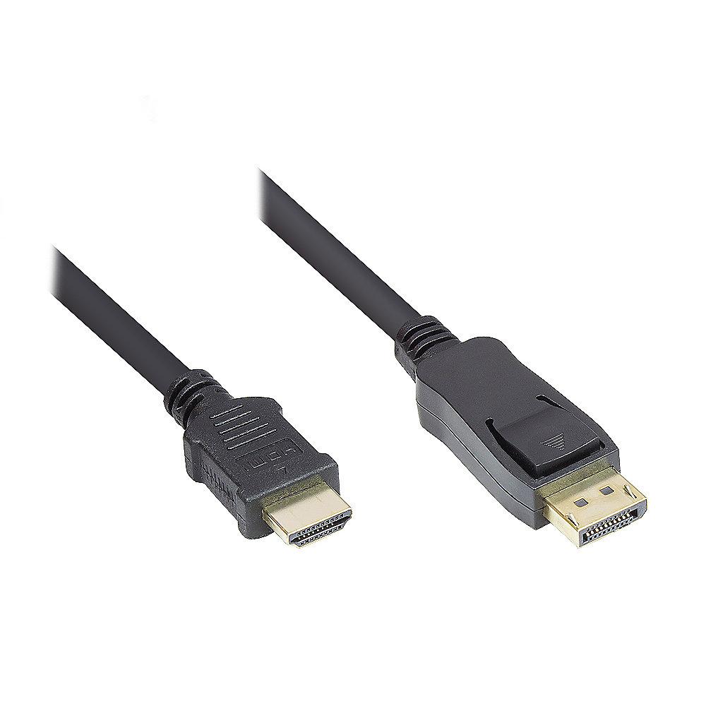 Good Connections Anschlusskabel 3m Displayport zu HDMI 24K vergoldet schwarz, Good, Connections, Anschlusskabel, 3m, Displayport, HDMI, 24K, vergoldet, schwarz