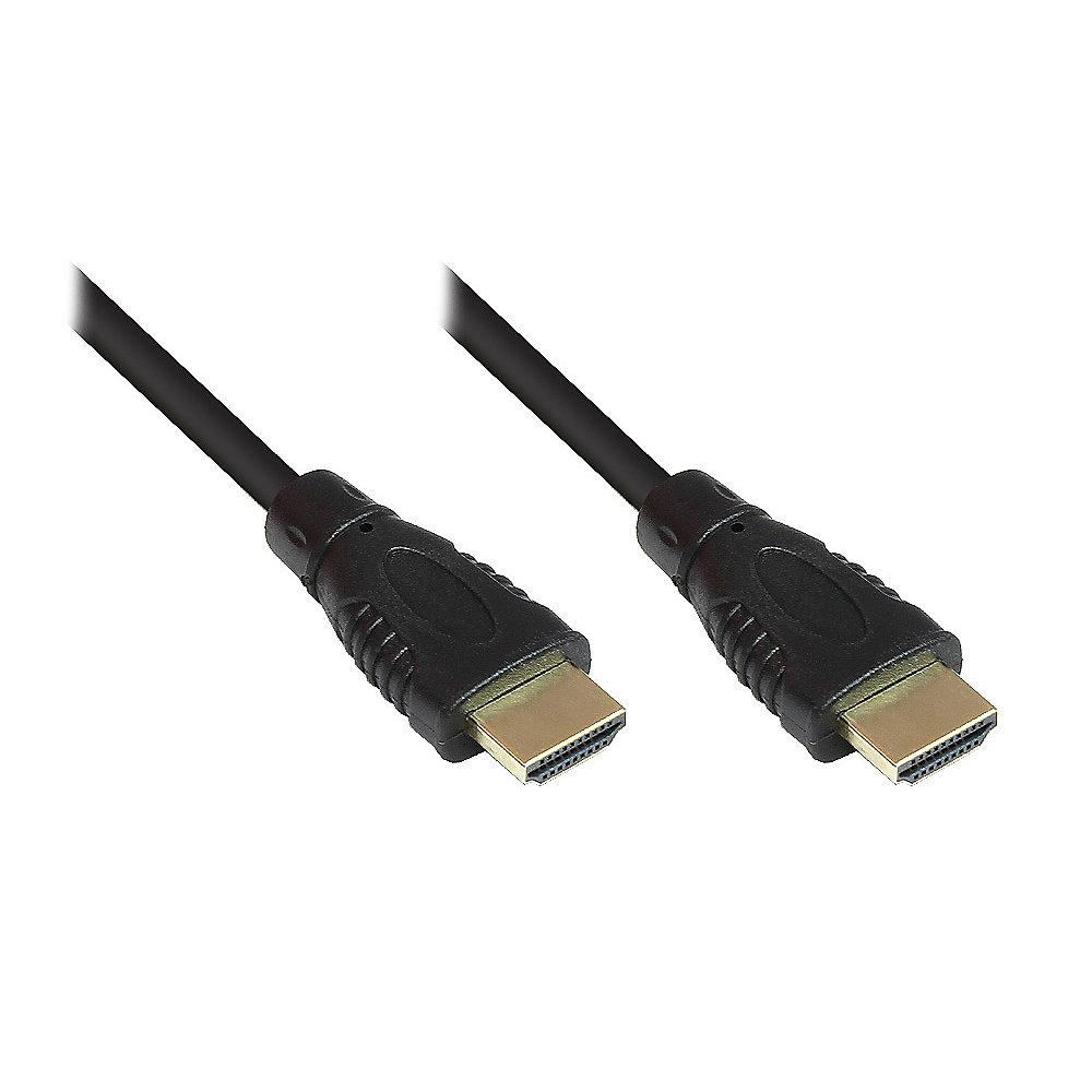 Good Connections High Speed HDMI Kabel 0,75m mit Ethernet gold Stecker schwarz