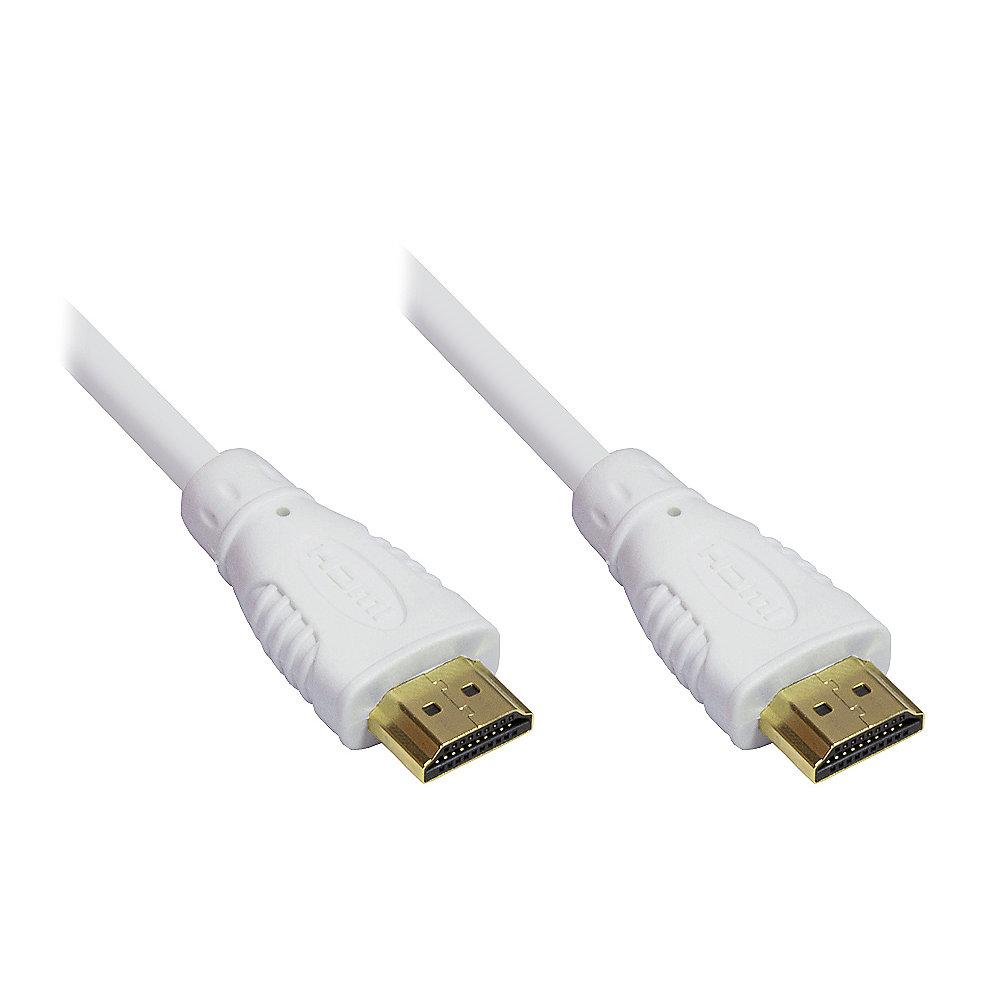 Good Connections High Speed HDMI Kabel 5m mit Ethernet gold Stecker weiß, Good, Connections, High, Speed, HDMI, Kabel, 5m, Ethernet, gold, Stecker, weiß