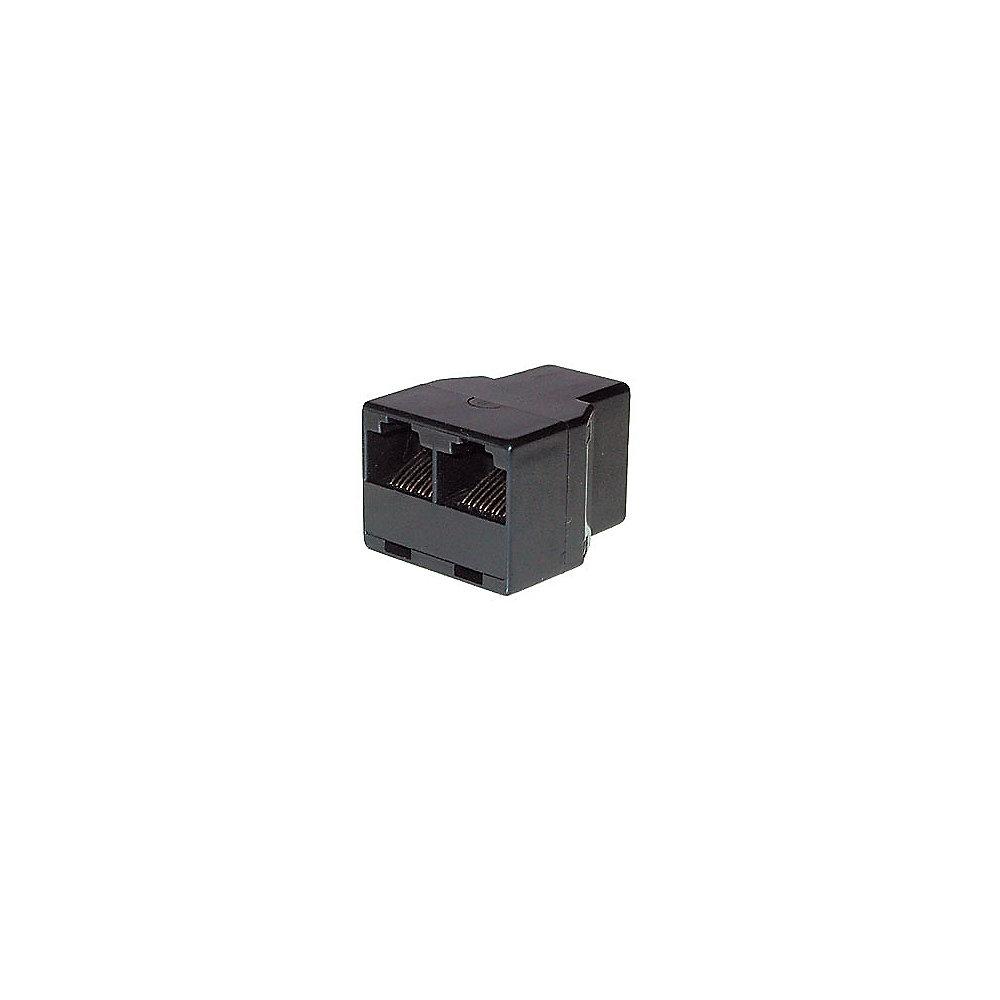 Good Connections ISDN Verteiler RJ45 zu 2x RJ45 Adapter Bu./Bu. schwarz