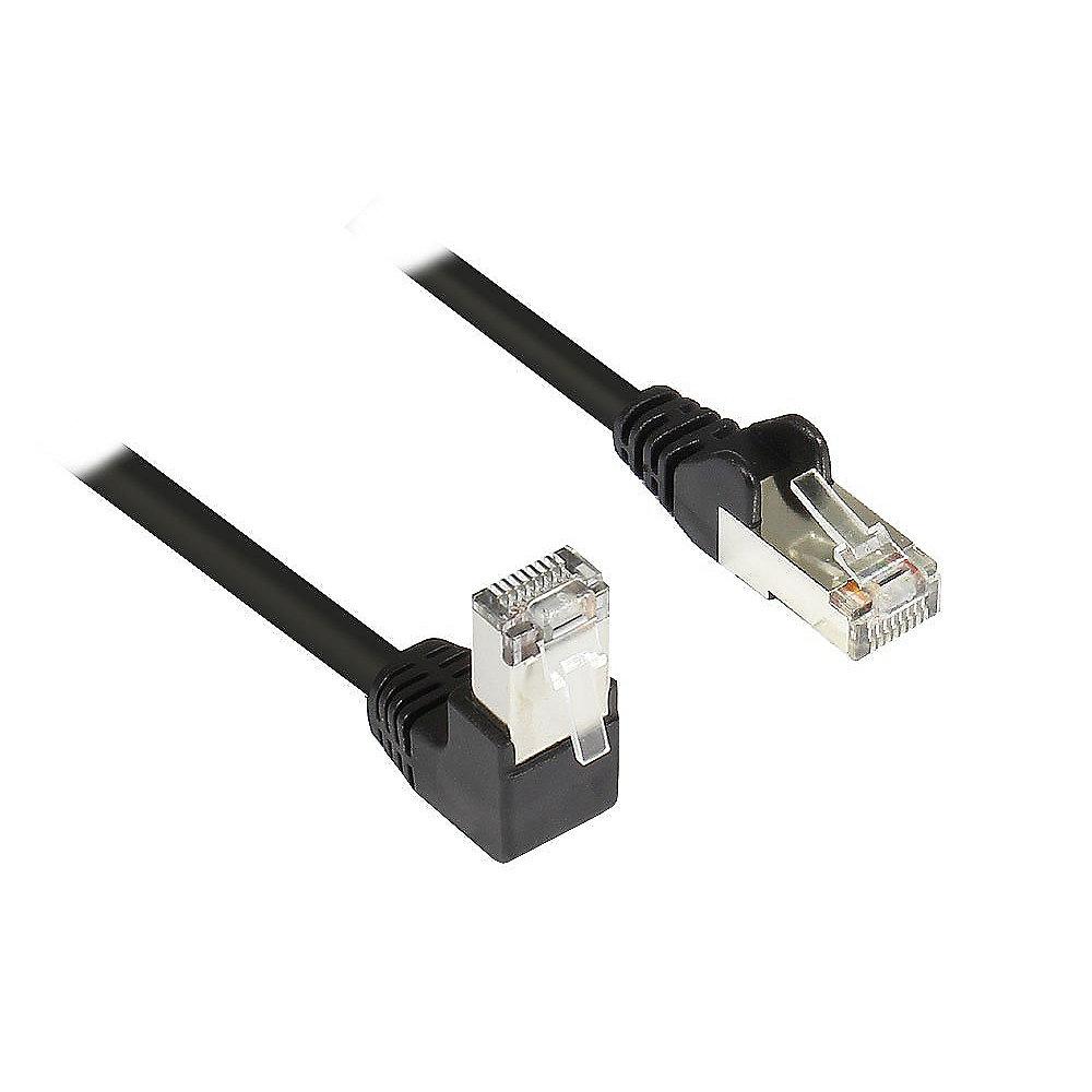 Good Connections Patchkabel Cat. 5e RJ45 Winkelstecker & 1x gerade schwarz 1m
