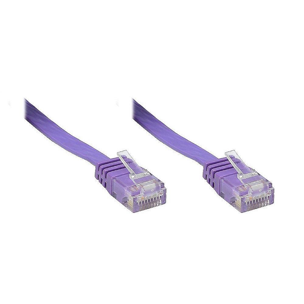 Good Connections Patchkabel Cat. 6 ungeschirmt Flachkabel violett 0,5m