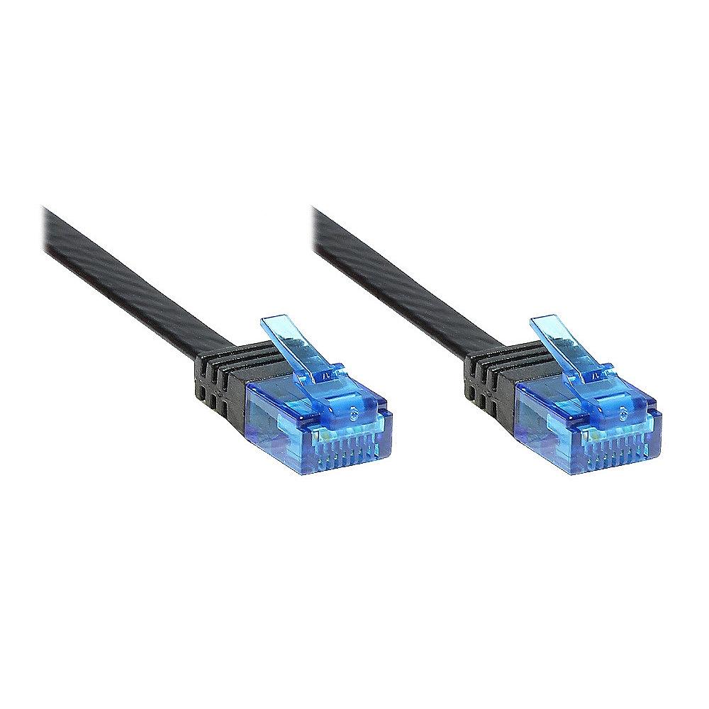 Good Connections Patchkabel Cat. 6a U/UTP Flachkabel 500 MHz schwarz 5m