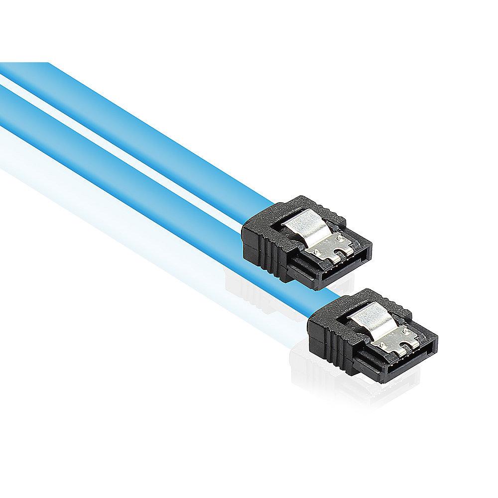 Good Connections SATA Anschlusskabel 0,3m 6Gb/s mit Metallclip blau