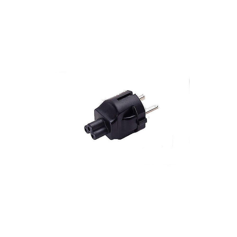 Good Connections Stromadapter Warmgeräte-Buchse zu Schutzkontakt Stecker schwarz