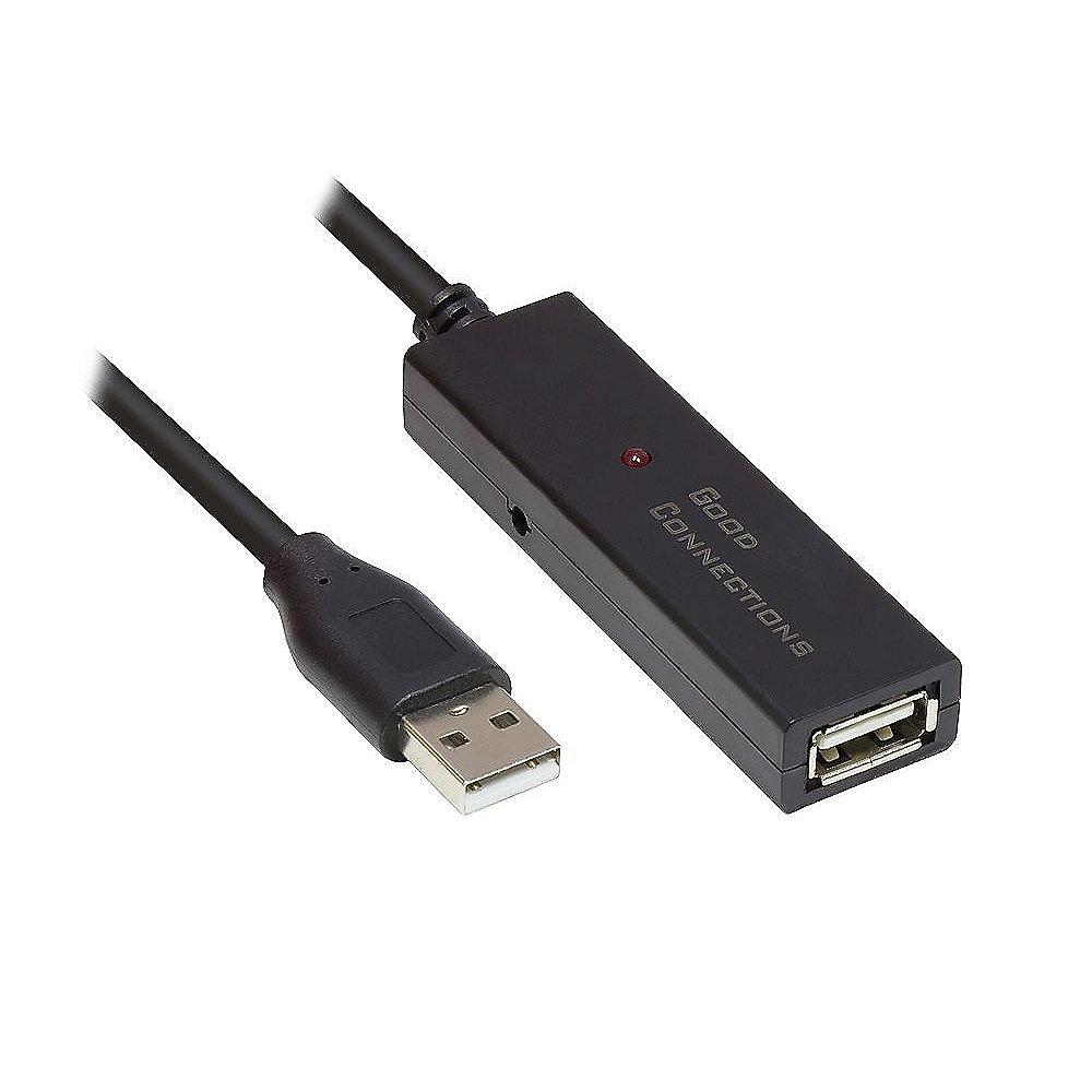 Good Connections USB 2.0 Aktives Verlängerungskabel 10m St. A zu Bu. A schwarz