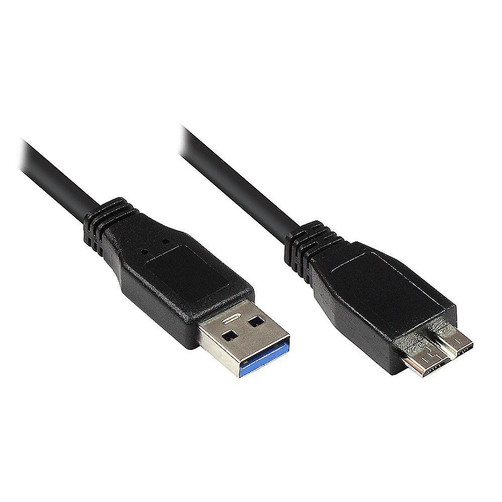 Good Connections USB 3.0 Anschlusskabel 0,2m St. A zu St. micro B schwarz
