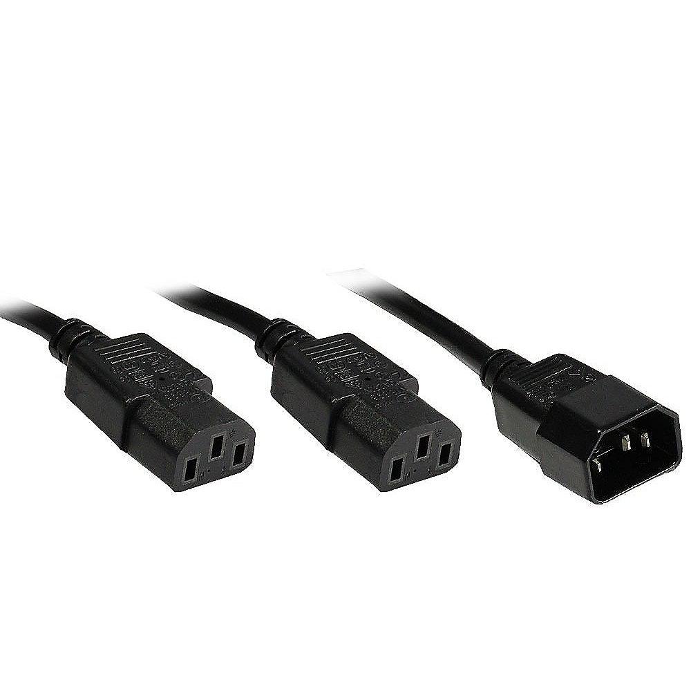 Good Connections Y-Kabel 1,8m 1xKaltgerätestecker zu 2x Kaltgeräte-Bu. schwarz