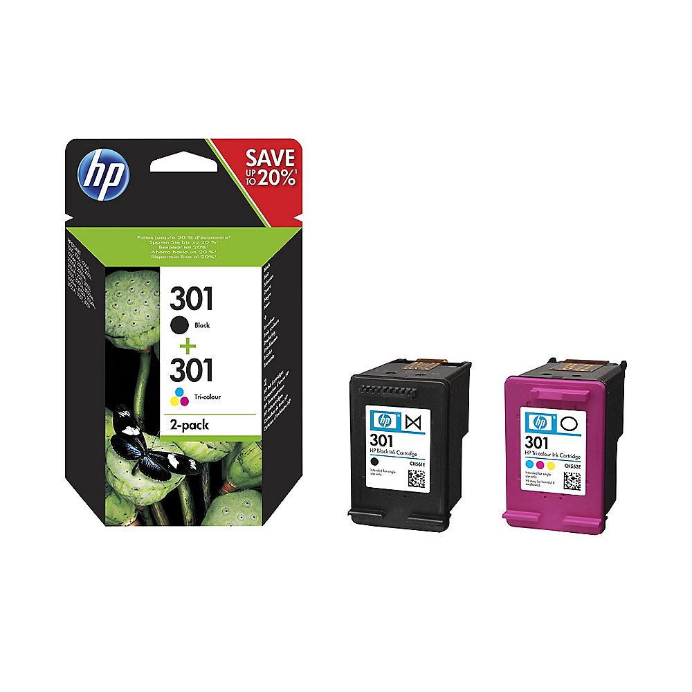HP 301 Original Druckerpatronen 1x schwarz und 1x dreifarbig N9J72AE
