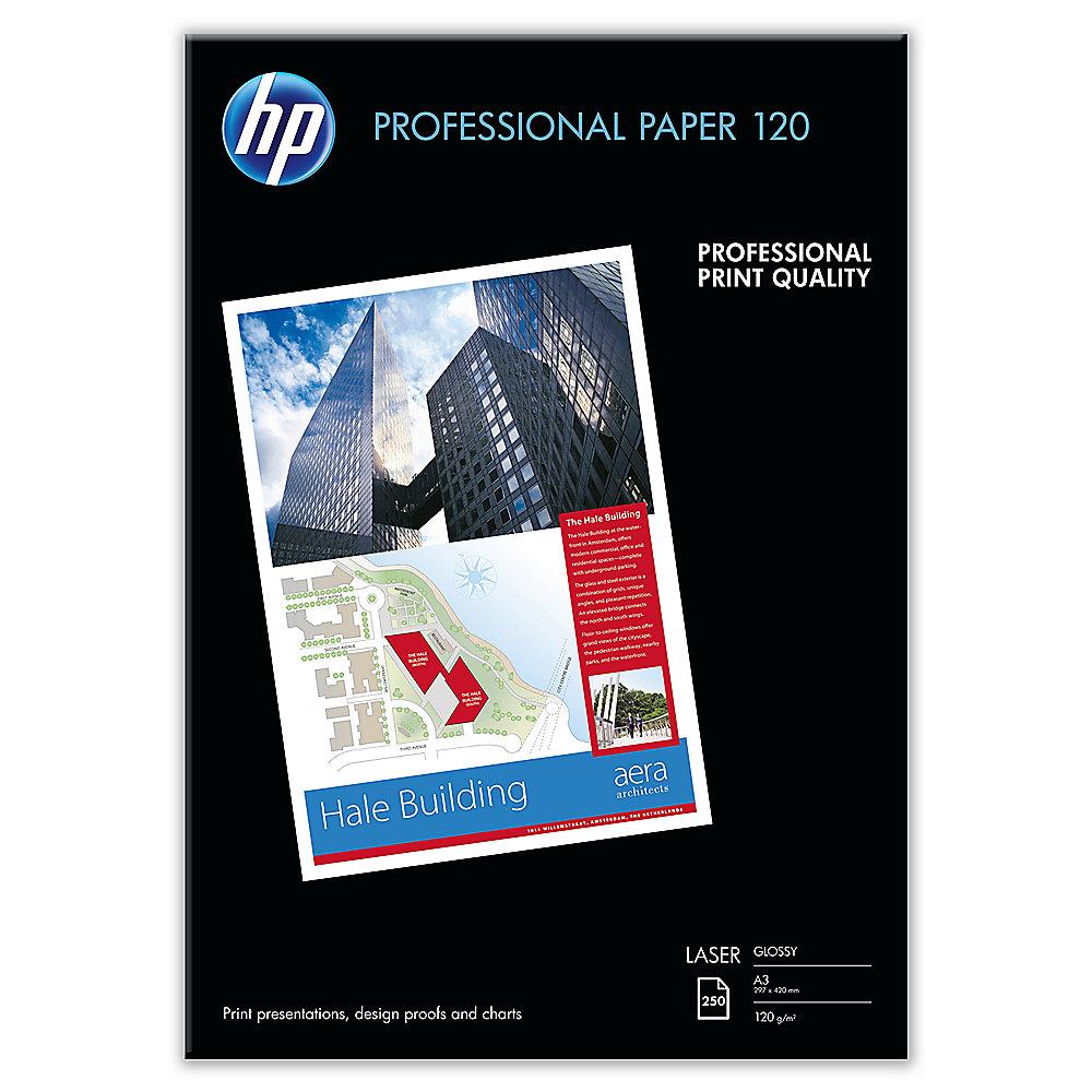 HP CG969A Professional Laser-Papier glänzend, 250 Blatt, DIN A3, 120 g/qm